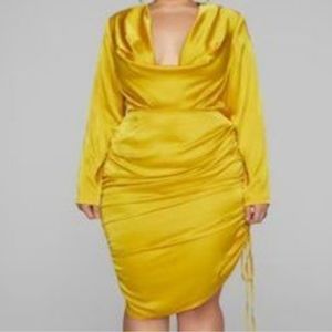 NWT FTF Ruched Cow Neck dress size 1X